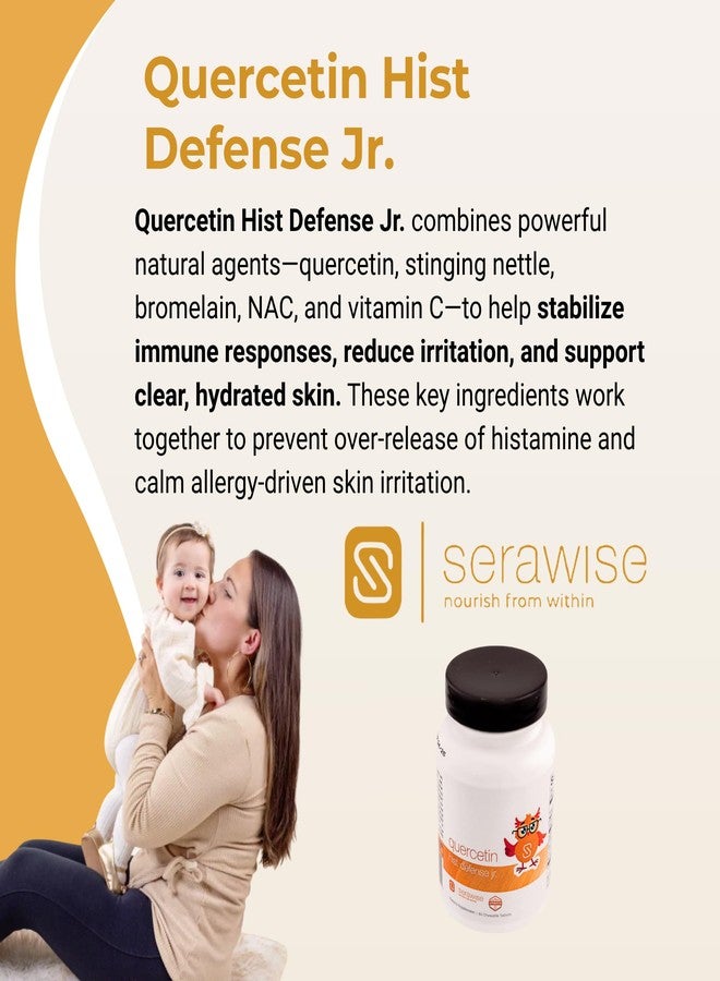 Serawise Quercetin Hist Defense Jr. By Dr. Ana Maria Temple | Natural Seasonal Support for Kids | With Quercetin, Stinging Nettle, Bromelain, NAC and Vitamin C | 60 Chewable Tablets - Image 3