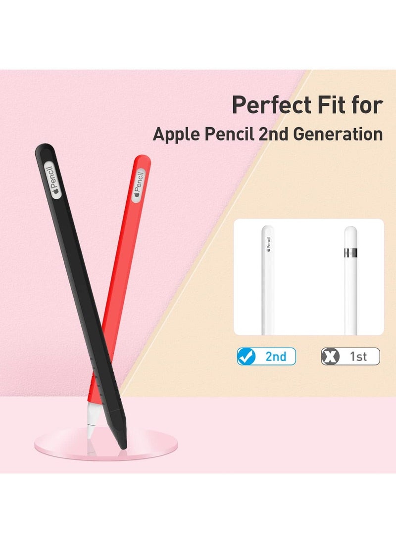Y&D Case for Apple Pencil 2nd Generation, 2 Pack Protective Silicone Cover + Nibs Fit iPad Pro 11 12.9 Inch, Soft Sleeve Compatible with Magnetic Charging and Double Tap  - Image 3
