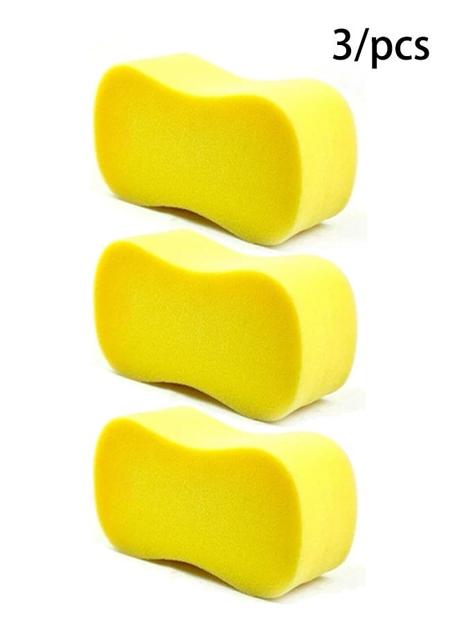 3Pcs Green Yellow Dual Color Car Wash Sponge High Foam Multi Purpose Household Cleaning Sponge - Image 2