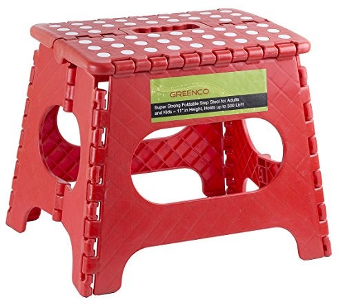 Greenco Super Strong Foldable Step Stool for Adults and Kids  11 in Height Holds up to 300 Lbred