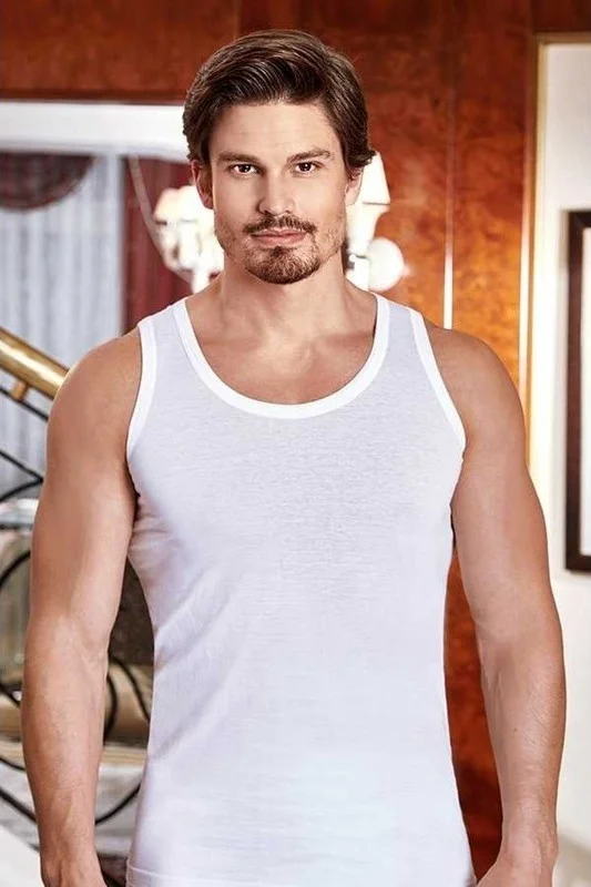 بيراك 1020 Men's Strappy Undershirt 100% Cotton Wide Cut Pack of 6
