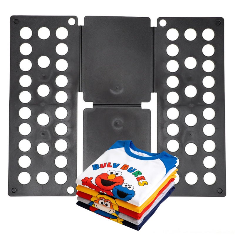 WQQWQQ For Kids Ages 1â€“7 (Up to 48â€³/120cm) â€“ Mini Kids Clothes Folding Board, Shirt Folder, Compact Laundry Organizer for Small Sizes, Portable Clothes Folder (Black) - Image 1