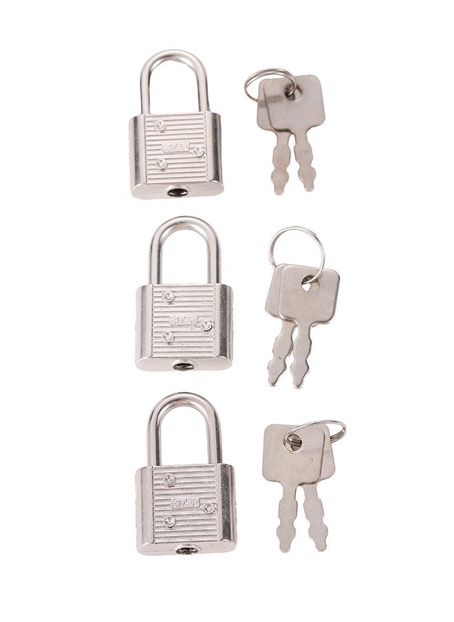 LAWAZIM Brass Padlock with long ring - 20mm 3 Piece | Solid Brass Keyed Padlocks with Keys, Padlocks with Same Key, Pad Lock with Key, Storage Lock Shackle for Outdoor Indoor Use  - Image 1