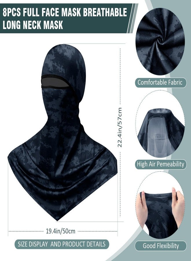 Bunnycool 8 Pcs Balaclava Full Face Masks Summer Balaclava Long Face and Neck Cover Breathable Sun Protection for Men Women (Stylish) - Image 2