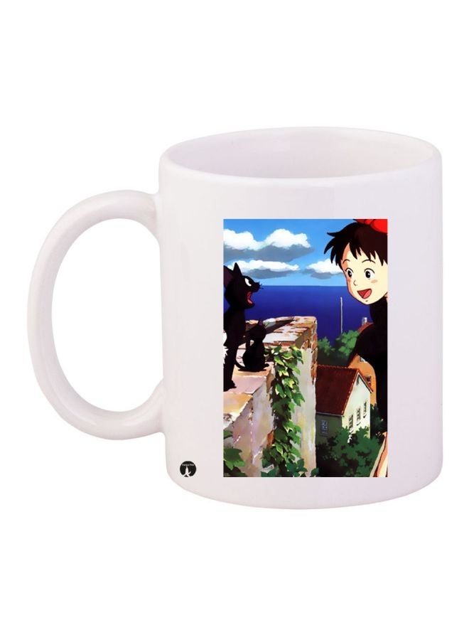 RYN Anime Printed Coffee Mug White/Black/Green 11ounce