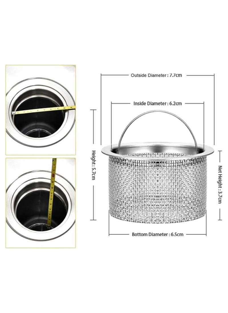 RATSAW 3-Pack Kitchen Sink Drain Strainer Stainless Steel Fine Mesh Food Catcher with Handle 3-Inch Sink Strainer for Kitchen and Bathroom Dishwasher Safe  - Image 2