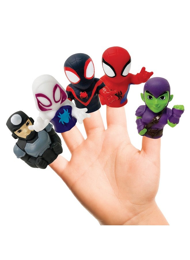 Ginsey Spidey and His Amazing Friends 5 Piece Finger Puppet Set - Bath Toys, Party Favors, 1.0 Count, 0.145 pounds - Image 1