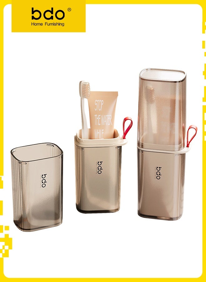 bdo Travel Toothbrush Case, 2 in 1 Dustproof Toothbrush Cover and Rinse Cup, Large Capacity Toothbrush Cup, Portable Storage Container for Business, Camping, School, Trip - Image 1