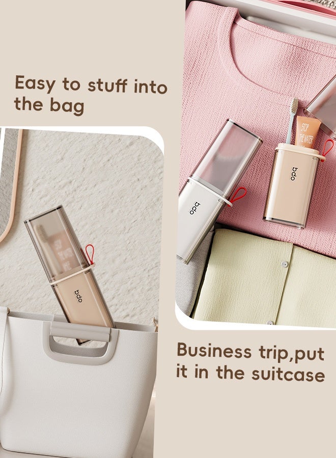 bdo Travel Toothbrush Case, 2 in 1 Dustproof Toothbrush Cover and Rinse Cup, Large Capacity Toothbrush Cup, Portable Storage Container for Business, Camping, School, Trip - Image 4