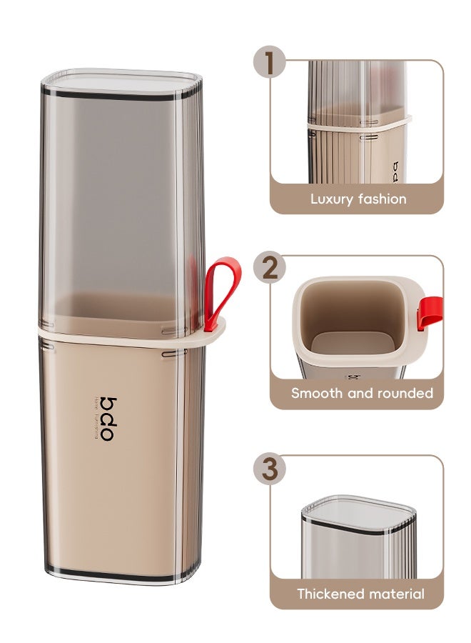 bdo Travel Toothbrush Case, 2 in 1 Dustproof Toothbrush Cover and Rinse Cup, Large Capacity Toothbrush Cup, Portable Storage Container for Business, Camping, School, Trip - Image 5