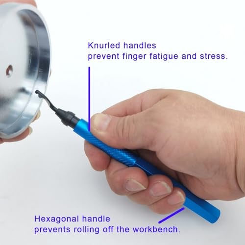 VASTOOLS Deburring Tool Kit/Metal Handle Chamfer Tool 6-1/2“ / for Aluminum, Brass, Plastic Pipes Tube Hole/with Extra 10 HSS Blades … - Image 2