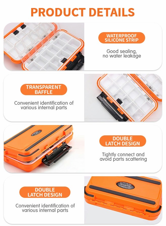 GROIC Tackle Box,Waterproof Fishing Tackle Box,Fishing Lure Box Bait Storage Tackle Box Containers,Plastic Storage Organizer with Adjustable Dividers - Image 3