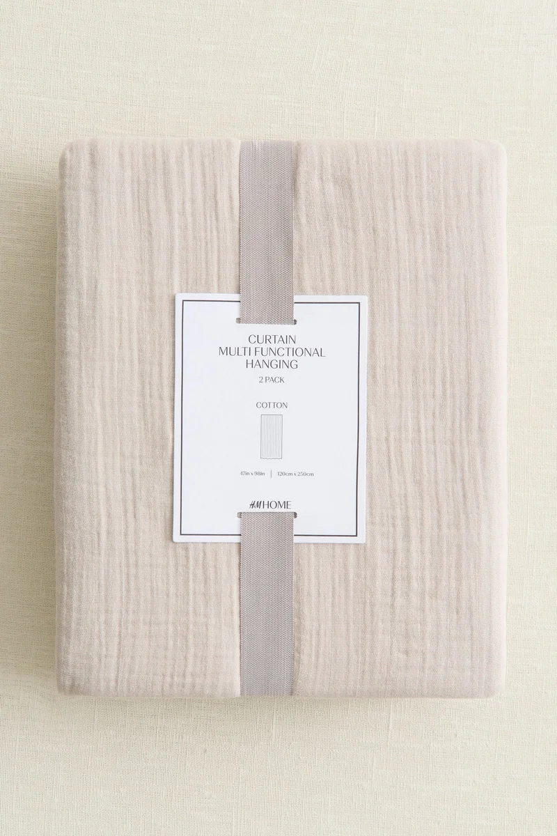 H&M 2-pack muslin curtain lengths