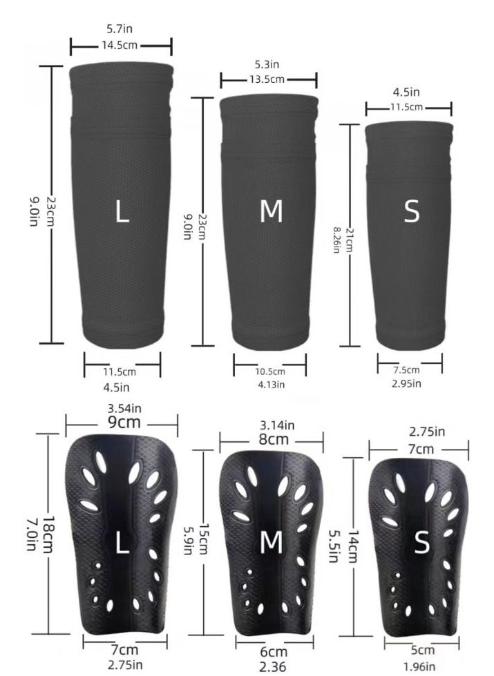 Generic - Nylon Pocket Shin Guard Sleeves Calf Compression Socks for Soccer Football Sports (Black) - Image 1