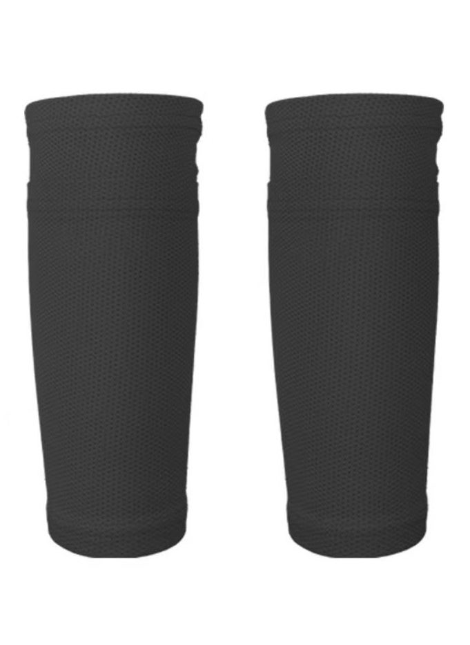 Generic - Nylon Pocket Shin Guard Sleeves Calf Compression Socks for Soccer Football Sports (Black) - Image 1