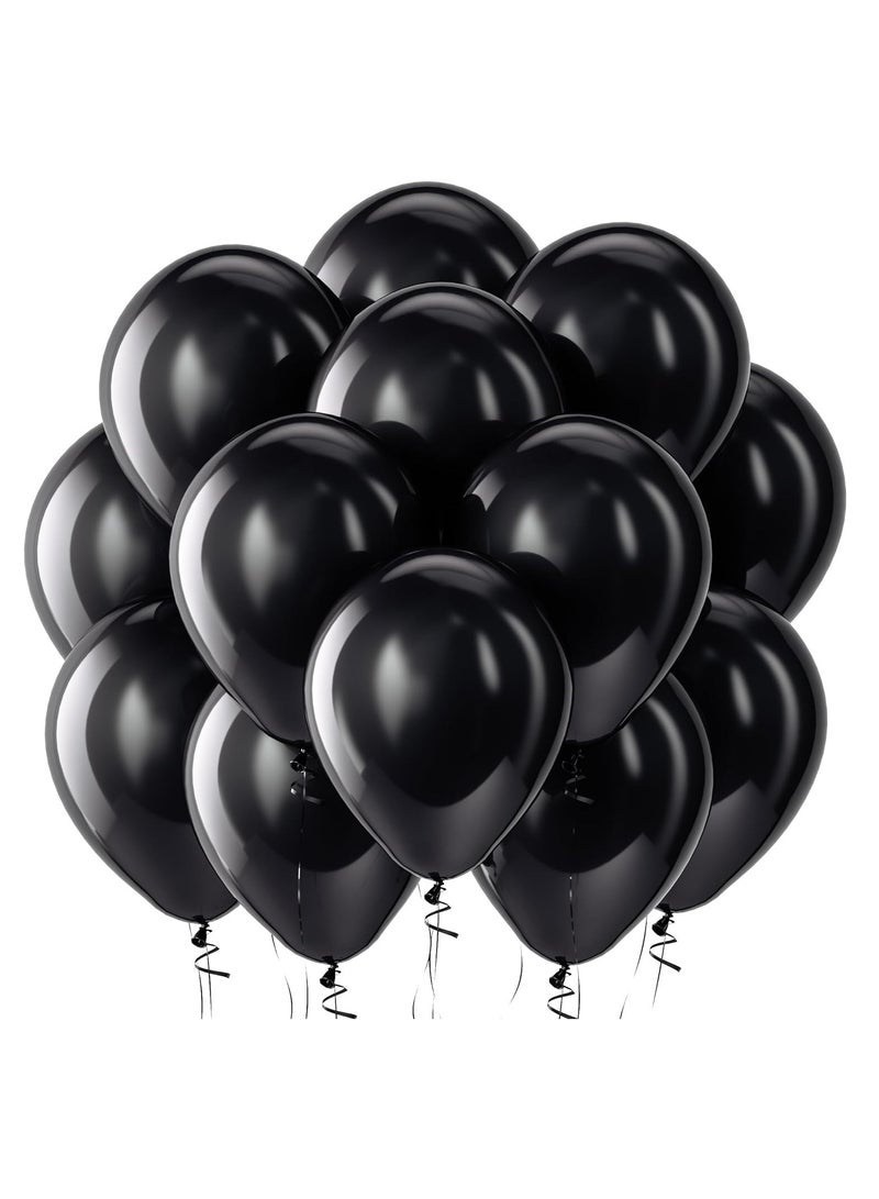 Home zone STARTEX 100 Pack 12 inch Round Helium Balloons for Black Themed Wedding Graduation Anniversary Birthday Party Backdrop Decorations - Image 1