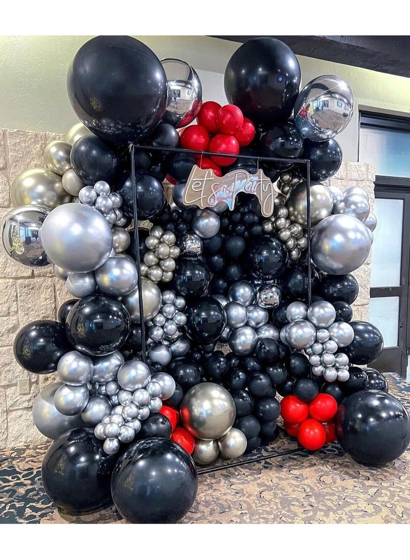 Home zone STARTEX 100 Pack 12 inch Round Helium Balloons for Black Themed Wedding Graduation Anniversary Birthday Party Backdrop Decorations - Image 5