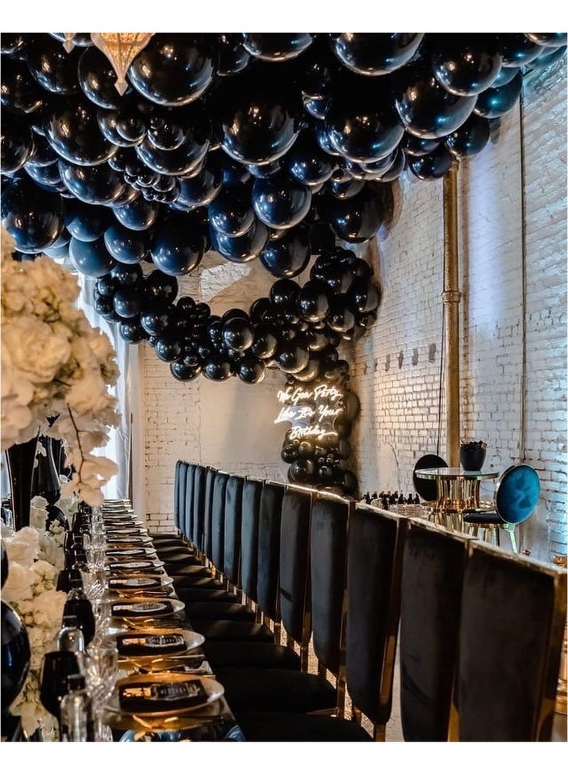 Home zone STARTEX 100 Pack 12 inch Round Helium Balloons for Black Themed Wedding Graduation Anniversary Birthday Party Backdrop Decorations - Image 3