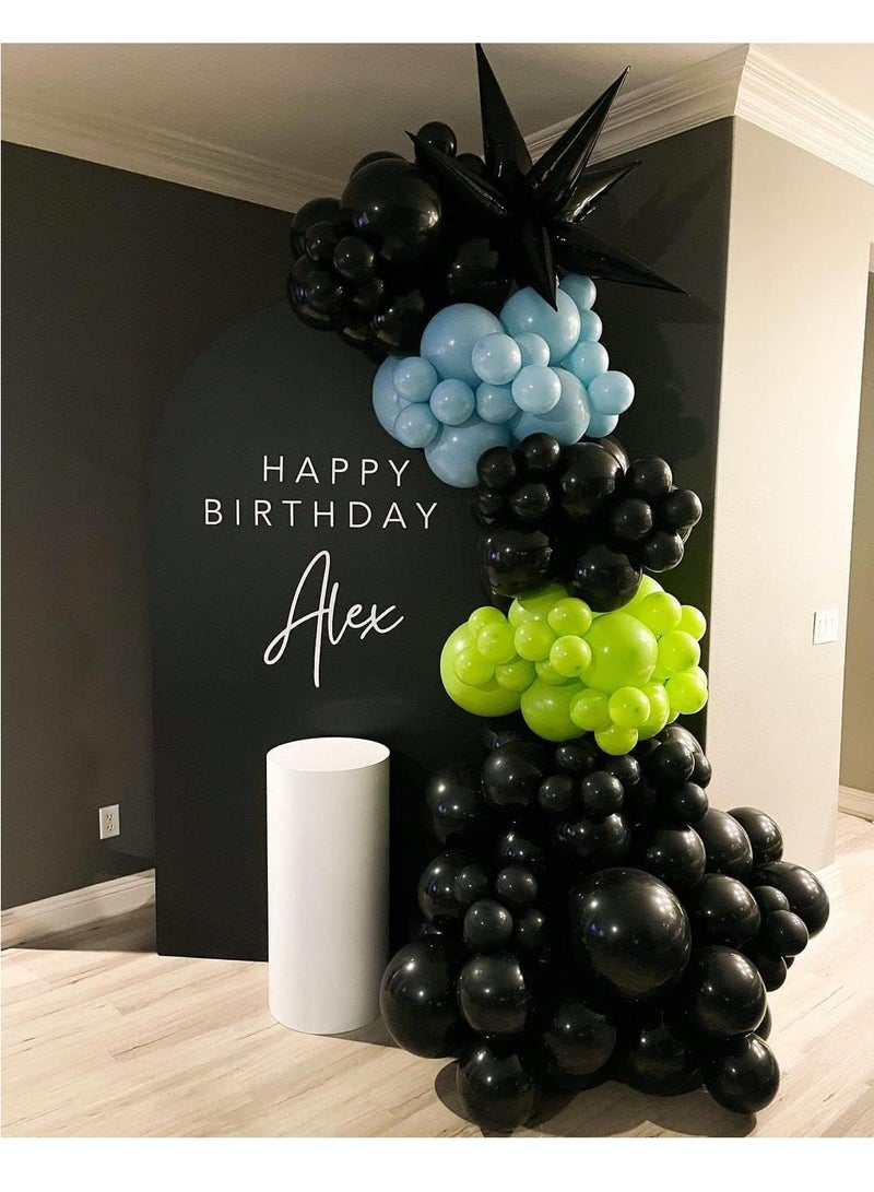 Home zone STARTEX 100 Pack 12 inch Round Helium Balloons for Black Themed Wedding Graduation Anniversary Birthday Party Backdrop Decorations - Image 4