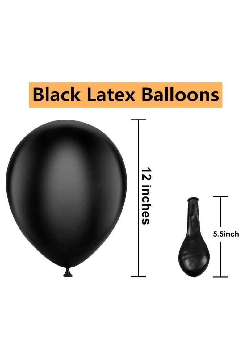 Home zone STARTEX 100 Pack 12 inch Round Helium Balloons for Black Themed Wedding Graduation Anniversary Birthday Party Backdrop Decorations - Image 2