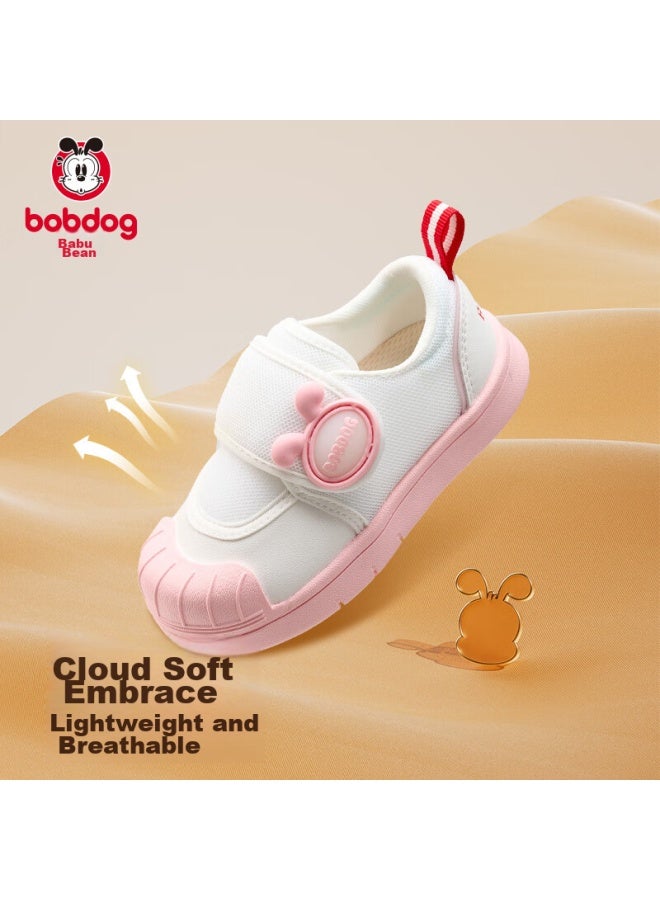 Babu Bean Bobdog Baby Indoor Shoes Children's Autumn Learning Shoes Boys' White Shoes Girls' Pink Shoes 24 Yards - Image 5