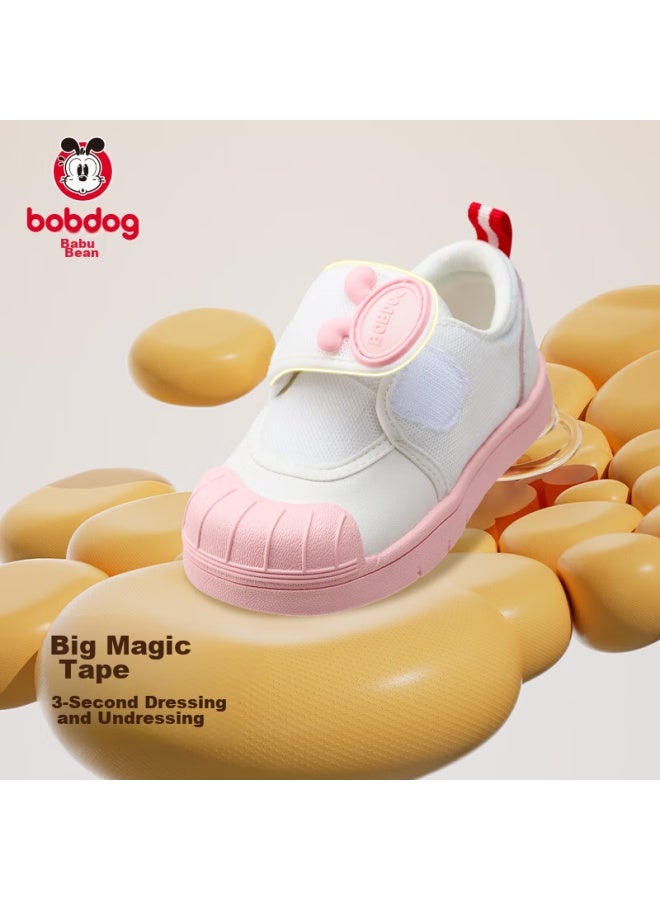 Babu Bean Bobdog Baby Indoor Shoes Children's Autumn Learning Shoes Boys' White Shoes Girls' Pink Shoes 24 Yards - Image 2