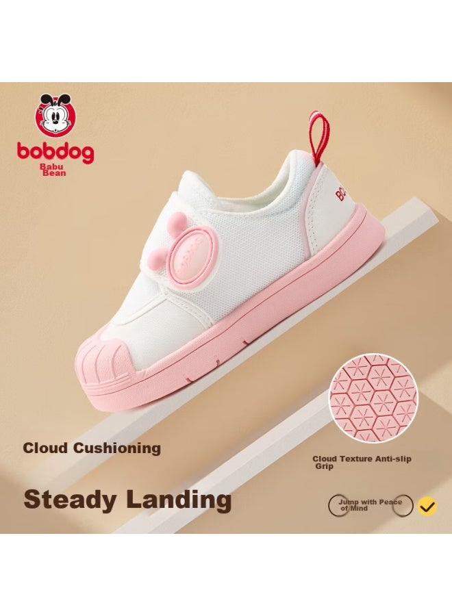 Babu Bean Bobdog Baby Indoor Shoes Children's Autumn Learning Shoes Boys' White Shoes Girls' Pink Shoes 24 Yards - Image 3