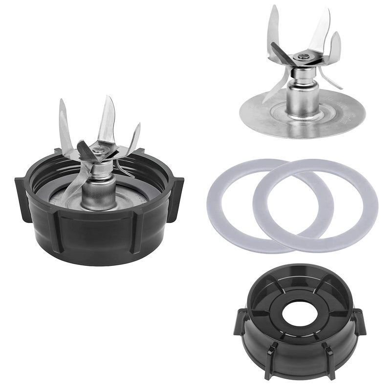 SyVia 6 Point Ice Crushing Blade For Oster and Osterizer Blender Replacement Parts With Jar Base Cap And 2 Pcs O Ring Seal Gasket Accessory Refresh Kit - Image 1