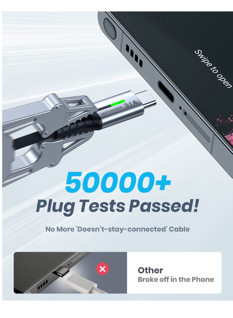 اي ان اي يو كابل شاحن USB C كابل من النوع C شحن سريع من سبائك الزنك مضفر USB a إلى كابل شاحن الهاتف USB-c - Image 4