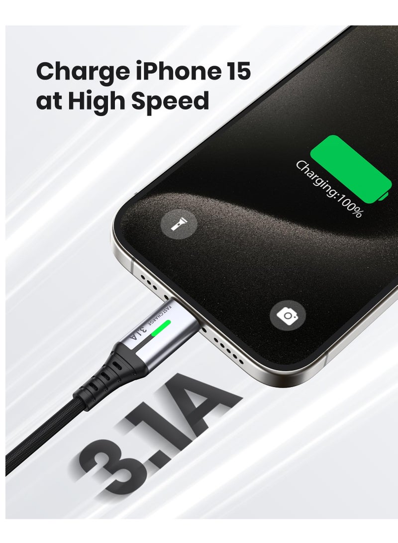 اي ان اي يو كابل شاحن USB C كابل من النوع C شحن سريع من سبائك الزنك مضفر USB a إلى كابل شاحن الهاتف USB-c - Image 3