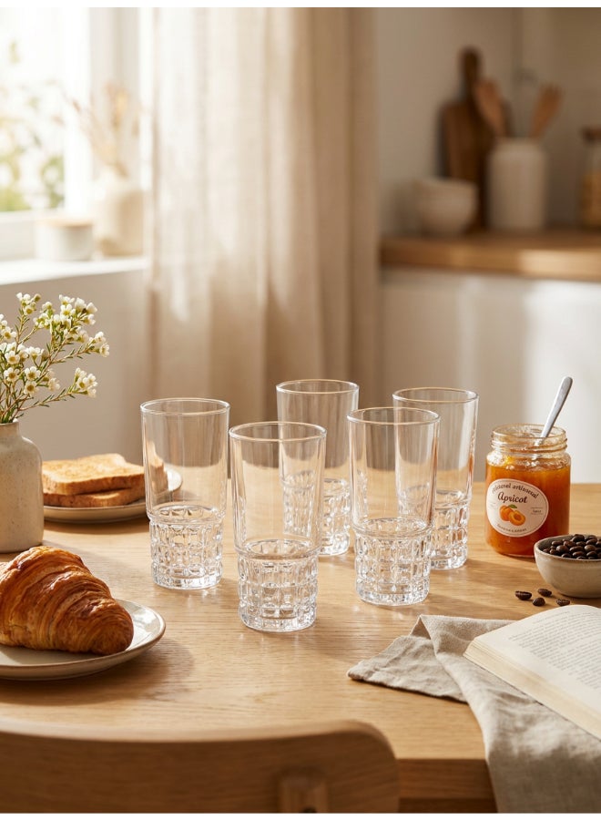 Luminarc Quadrille 6 Piece Tumbler 330ml Drinking Set For Juice, Water, Soft Drinks, Hard Drink, Hot Beverages - Image 3