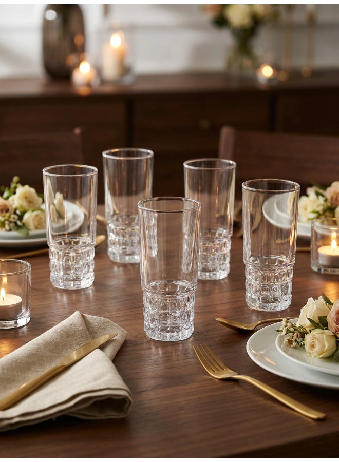 Luminarc Quadrille 6 Piece Tumbler 330ml Drinking Set For Juice, Water, Soft Drinks, Hard Drink, Hot Beverages - Image 4