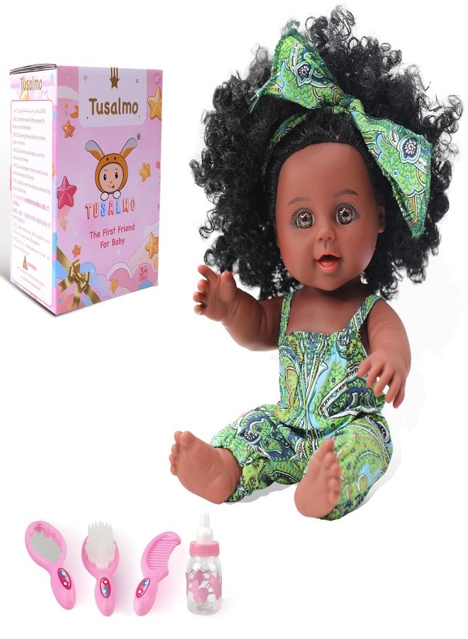 TUSALMO 10 INCH Black Baby Doll Toy with Accessories - African American Baby Dolls in Gift Box - Ideal Holiday, Christmas, Birthday Gift for 3 Year Old Girls - Soft Body Black Dolls for Toddlers - Image 1