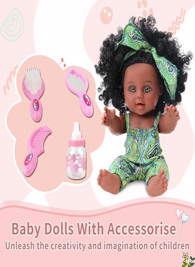 TUSALMO 10 INCH Black Baby Doll Toy with Accessories - African American Baby Dolls in Gift Box - Ideal Holiday, Christmas, Birthday Gift for 3 Year Old Girls - Soft Body Black Dolls for Toddlers - Image 2