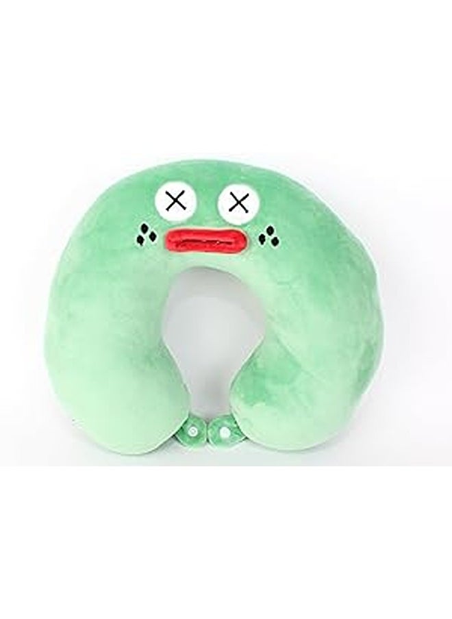 Generic Comfy Kids dizzy Eyes Neck Support Soft Fiber Travel Neck Pillow U-Shape For Car, Travel, Office,Airplane and Gifts - Green 
