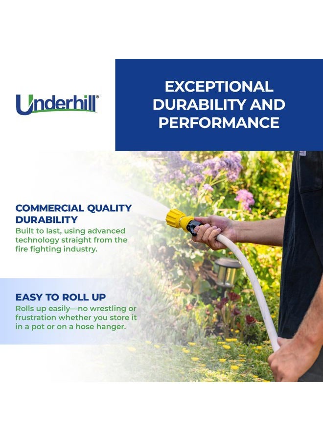 Underhill Featherweight EVO Lightweight Fabric Garden Water Hose for Outdoors, Yard, Kink-Resistant, Flexible, Weighs 5 Pounds, 200 PSI Working Pressure, 800 PSI Burst Pressure, 50 ft Long, Green - Image 4