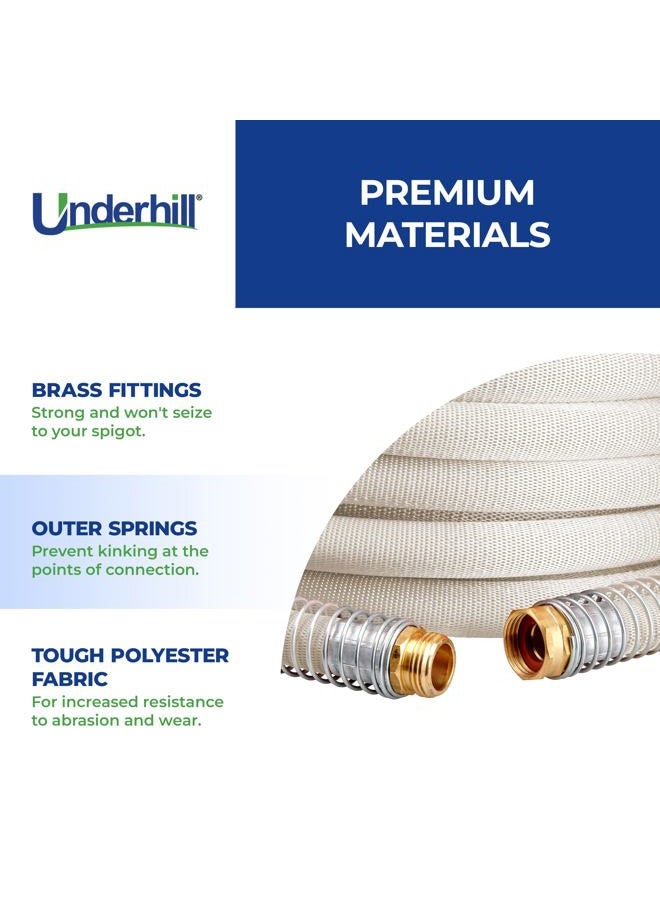 Underhill Featherweight EVO Lightweight Fabric Garden Water Hose for Outdoors, Yard, Kink-Resistant, Flexible, Weighs 5 Pounds, 200 PSI Working Pressure, 800 PSI Burst Pressure, 50 ft Long, Green - Image 5