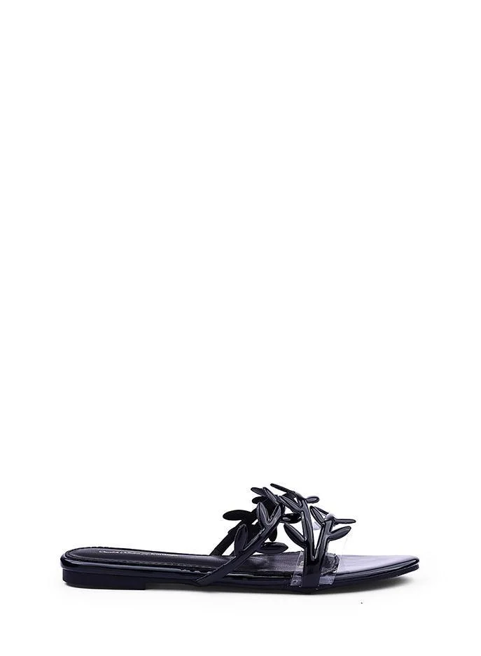 أيقون صنادل نسائية مسطحة مفتوحة الأصابع