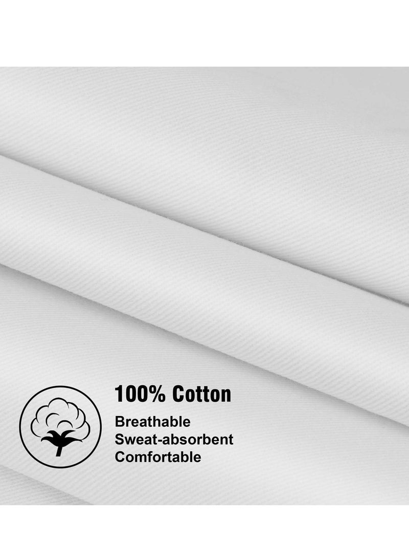 2 Pack 100% Cotton Bib Aprons with 2 Pockets Kitchen Cooking, White - Image 2