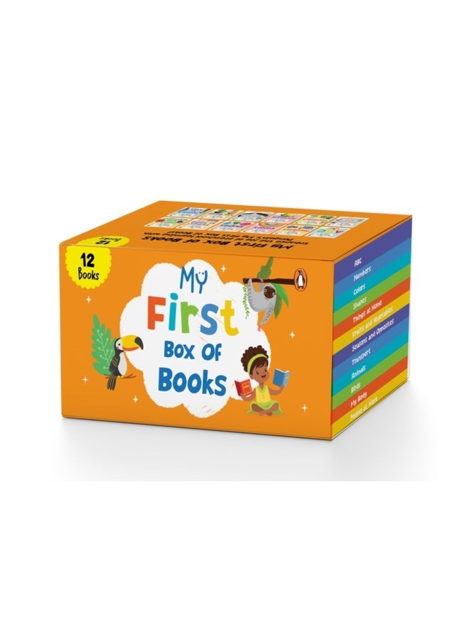 Penguin Early Learning Library: My first box of books | 12 board books boxset | Alphabets, Numbers, Colors, Shapes, Transports | Ages 1+ 