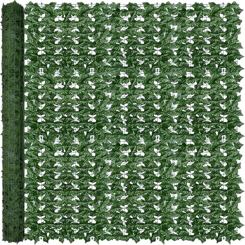 Odtory Artificial Ivy Privacy Fence Wall Screen: 72 x144 in UV-Anti Faux Greenery Backdrop Ivy Vine Leaf Hedges Fence Panels for Patio, Balcony, Garden, Backyard Indoor Outdoor Green Wall Decor - Image 1
