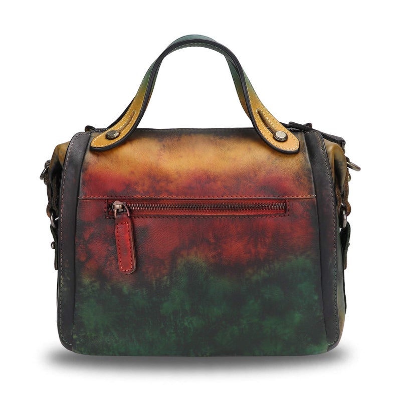 LRTO Genuine Leather Satchel Purse for Women Retro Handmade Top Handle Handbag Designer Crossbody Bags (Multicolor3) - Image 3