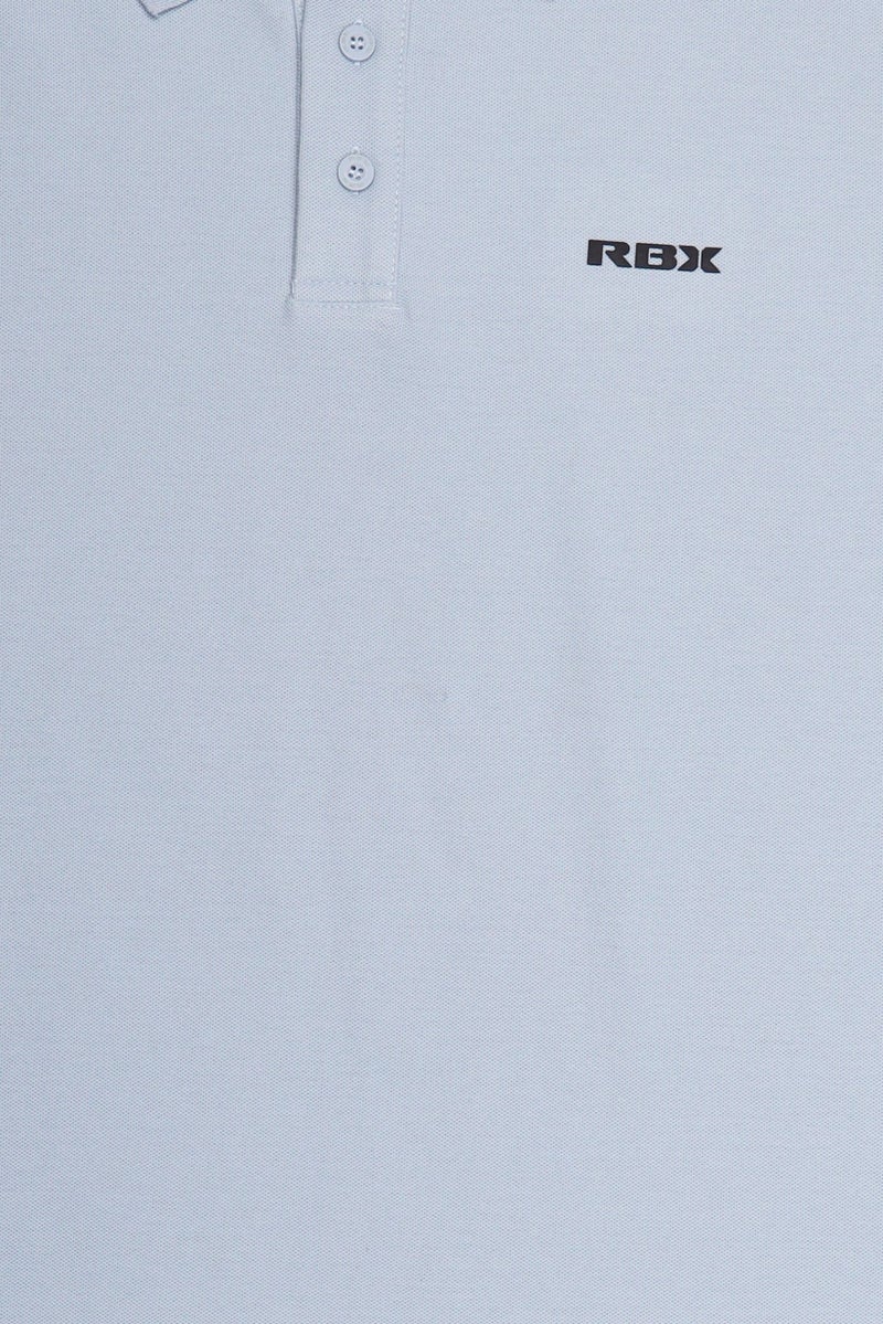RBX Men Sportswear Fit Short Sleeve Outdoor Polo Shirt, Blue Finch - Image 5
