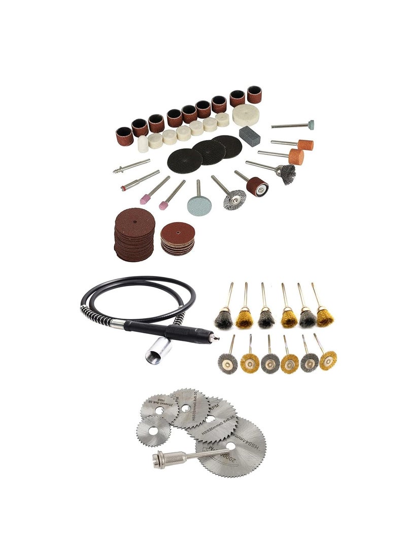 Digital Craft Digital Craft Rotary Tool Accessories Kit Mini Drill Bit Set with 32mm Mandrel in Electric Drill with Grinder Shaft 105Pc Rotary Tool Set 12Pc Wire Brush 6Pc Circular Saw Blade  - Image 1