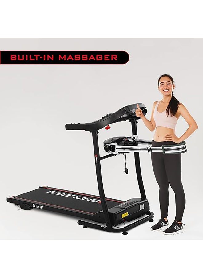 ENDLESS  Star + Treadmill for Home Use | 3 HP Peak | 10Km/hr Max Speed | 110 kg Max Weight | Heart Sensor | Built-in Speaker | 12 Preset Programs | With Massager  - Image 3