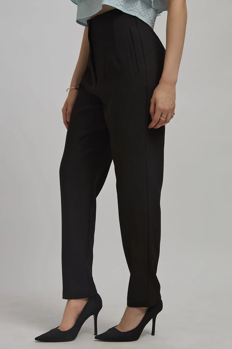 Virgio Virgio Women Tapered Fit High-Rise Trousers