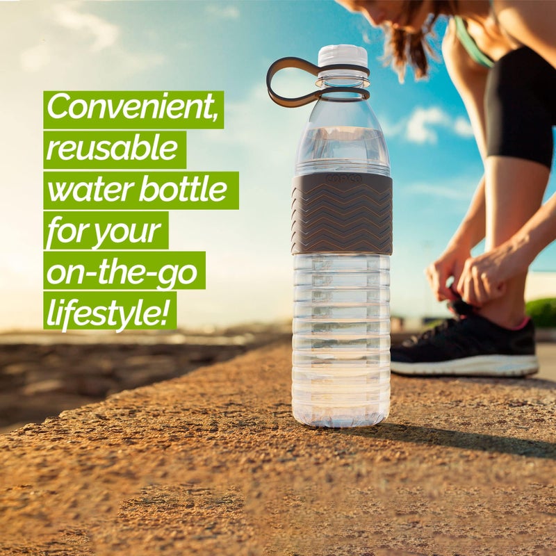 Copco Hydra 20 oz Tritan Water Bottle with Spill Resistant Lid & Non-Slip Sleeve - BPA-Free, Dishwasher Safe, Fits in Cup Holders, Great for Gym, Travel, Office - Durable & Lightweight (Grey) - Image 2