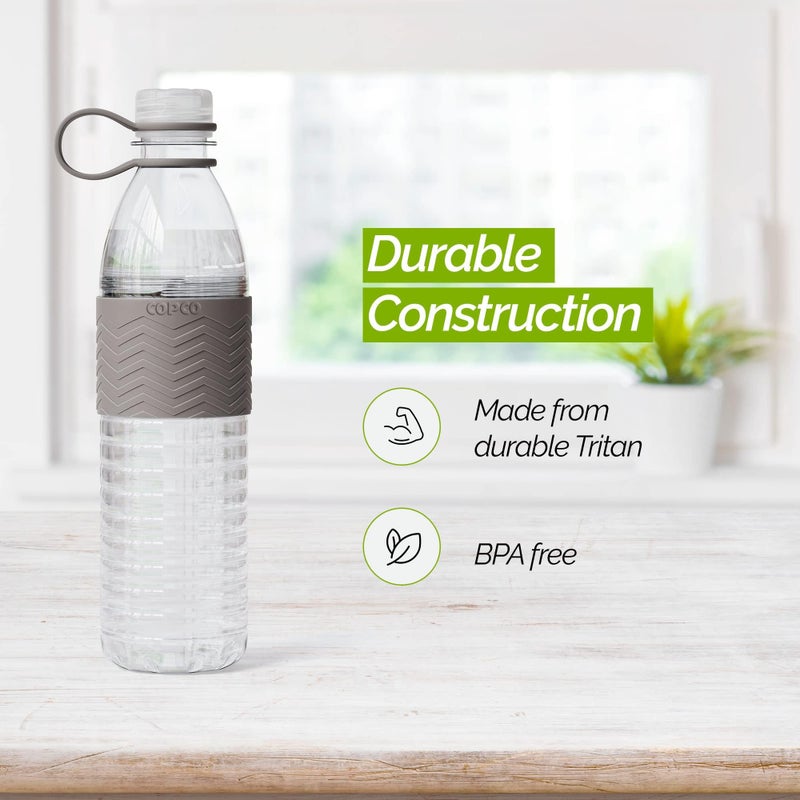 Copco Hydra 20 oz Tritan Water Bottle with Spill Resistant Lid & Non-Slip Sleeve - BPA-Free, Dishwasher Safe, Fits in Cup Holders, Great for Gym, Travel, Office - Durable & Lightweight (Grey) - Image 3