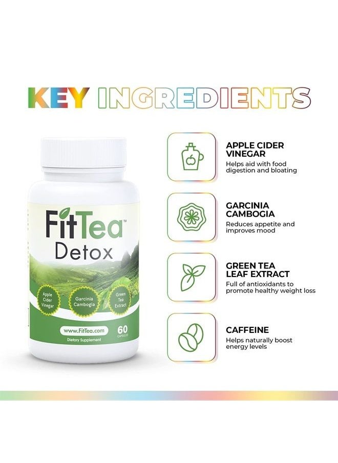 Fittea - 7-in-1 Detox Cleanse & Green Tea Extract Capsules for Weight Loss and Belly Fat - Garcinia Cambogia Appetite Suppressant Fat Burner & Weight Loss Pills for Women & Men with Apple Cider Vinegar - Image 1