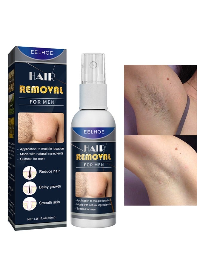 EELHOE Hair Removal Spray For Men, Painless Hair Removal Spray Armpit Gentle Hair Remover Refreshing Quick Hair Removal Spray, Natural Ingredient Hair Removal Spray For Men - Image 1